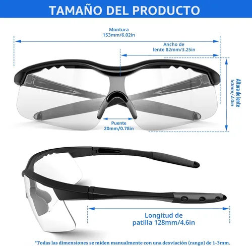 Miniatura 2 de OXG Paquete de 12 lentes de seguridad, ANSI Z87.1, resistentes a los impactos, antiatascos, para hombres, mujeres y jóvenes Transparente