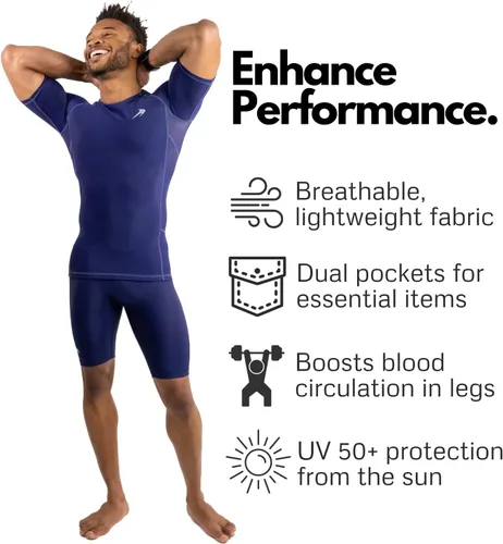 Miniatura 2 de CompressionZ Pantalones cortos de compresión para hombre, ropa interior deportiva de compresión de elastano