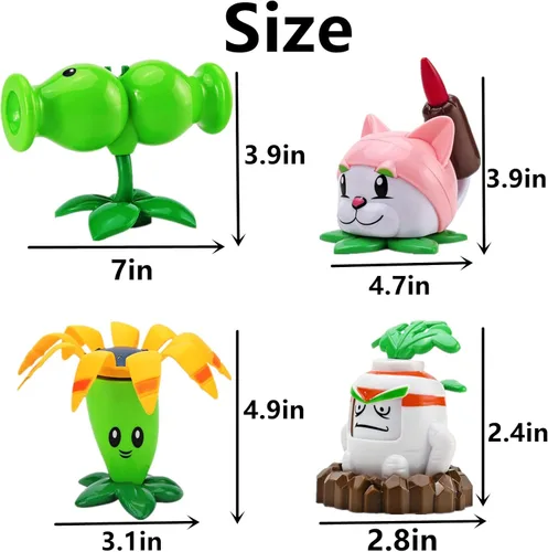 Miniatura 2 de JHESAO Juego de 8 juguetes de plantas y zombis, figuras de acción Zombies PVZ, serie 1, 2, grandes regalos para niños y fanáticos, cumpleaños