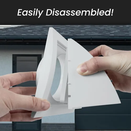 Miniatura 5 de Repa Market Campana de ventilación negra de 4 pulgadas para secadora, cubierta de conducto para paredes, capucha de protección de plástico ABS