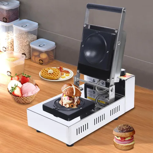 Miniatura 5 de Máquina para hacer hamburguesas de helado de 1000 Kw, máquina para hacer hamburguesas ovfo para encimera, sandwichera de helado 122-482℉