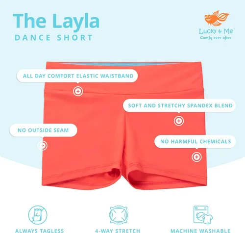 Miniatura 2 de Layla - Pantalones cortos de baile, gimnasia y ropa de baile para niñas