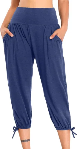 Miniatura 155 de Pantalones capri para mujer, estilo casual, de verano, elásticos, de cintura alta, pantalones de yoga, ajuste atlético, pantalones deportivos