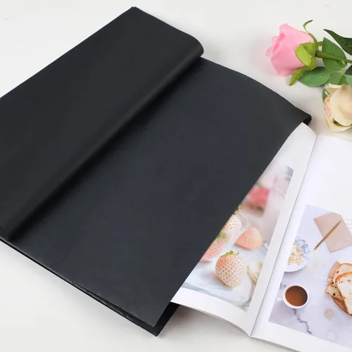 Miniatura 6 de Phinus 140 hojas de papel de seda negro, 14 x 20 pulgadas, papel de seda a granel, papel de seda de envoltura para bodas, cumpleaños, proyectos