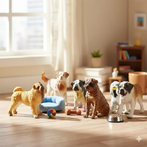 Miniatura 7 de Liberty Imports Juego de 18 figuras de perro grandes, animales de juguete realistas de 4 pulgadas, figuras de raza de perro de plástico grande