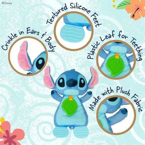 Miniatura 3 de Kids Preferred Disney Baby's Lilo and Stitch - Juguete sensorial de peluche y mordedor arrugado para bebés recién nacidos, niños y niñas de 10