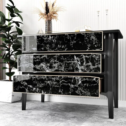 Miniatura 4 de Papel de contacto de mármol blanco y negro brillante para cocina, baño, papel tapiz de granito brillante, despegar y pegar, encimeras, papel