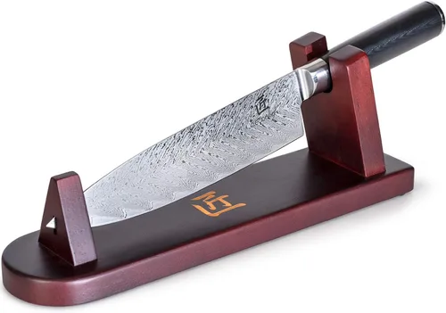 Deco Chef Cuchillo de chef profesional de acero de Damasco de alto carbono de 8 pulgadas, 67 capas AUS-10, calidad japonesa afilada con mango
