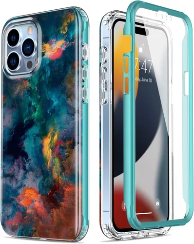 Miniatura 19 de Esdot Funda para iPhone 15 Pro con protector de pantalla integrado, funda duradera con diseños de moda para mujeres y niñas, elegante funda Piedra
