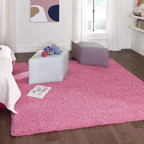 Miniatura 80 de Unique Loom Zuniga Solid Shag Collection alfombra moderna de felpa negra de área (7' 0 x 10' 0)