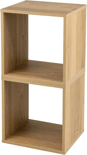 Miniatura 9 de Giantex Organizador de estantería de 2 cubos, estantería abierta de 2 niveles de 15 pulgadas de alto con dispositivo anti-caída, organizador