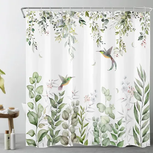 Miniatura 27 de HVEST Cortina de ducha geométrica rosa con ganchos, cortina de ducha moderna geométrica abstracta gris y blanco para baño, 72 x 72 pulgadas, juego