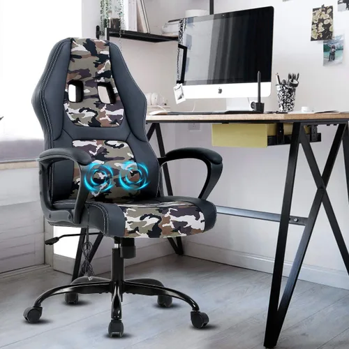 Miniatura 12 de Silla gamer para computadora PC, silla de oficina para adultos, adolescentes y niños, silla ergonómica de piel sintética con soporte lumbar