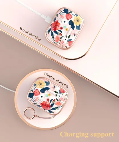 Miniatura 7 de TATOFY Funda con cerradura para estuche de Airpods Pro, funda rígida de flores para iPod Pro para mujeres y niñas con soporte para teléfono y kit