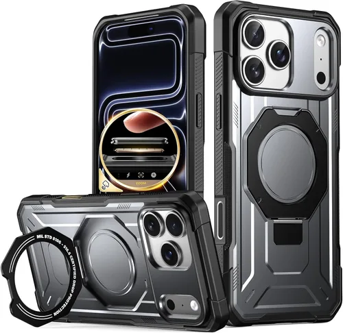 Miniatura 18 de Funda Poetic Spartan con soporte de anillo para iPhone 17, [Botón de control de cámara][Compatible con Magsafe], funda protectora de cuerpo