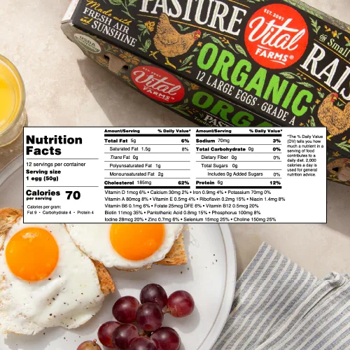Miniatura 7 de Docena de huevos orgánicos Vital Farms. Huevos grandes, marrones con certificado