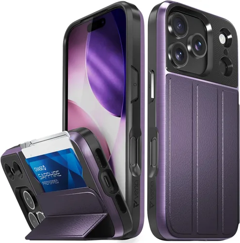 Miniatura 57 de VENA vCommute Funda tipo cartera compatible con Apple iPhone 14 (15.5 cm), funda de cuero con tapa plegable, tarjetero con función de soporte