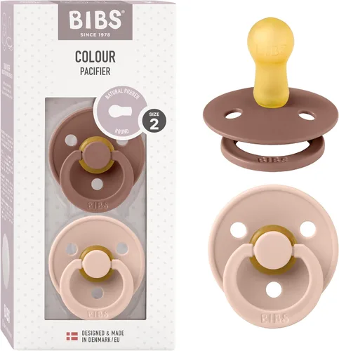 Miniatura 84 de BIBS - Paquete de 2 chupetes Bibs Colour, calmante, libre de bisfenol A, punta redonda, látex de goma natural Noche de vainilla