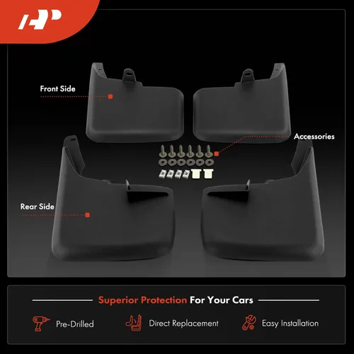 Miniatura 3 de A-Premium Juego de 4 guardabarros con kit de herramientas compatibles con Ford F-250 F-350 F-450 F-550 Super Duty, 2011-2016, Pickup
