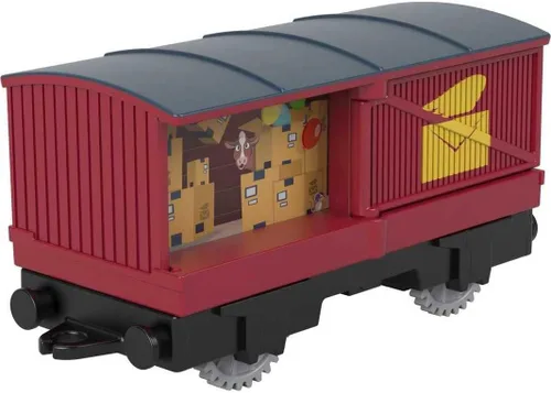 Miniatura 4 de Thomas & Friends Tren de juguete motorizado Percy Motor alimentado por batería con tambor de carga y correo para preescolar juego de simulación