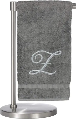 Miniatura 66 de Script R - Toalla de baño con monograma, regalo personalizado, 27 x 54 pulgadas, juego de 1 toalla bordada con texto dorado, 100% algodón turco