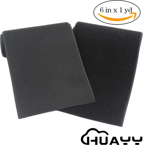Miniatura 2 de HUAYY Coser en estilo de gancho y bucle, tela de tiras de nailon no adhesivas, negro, 6 pulgadas de ancho 1 yarda de largo (6 pulgadas x 1 yarda)