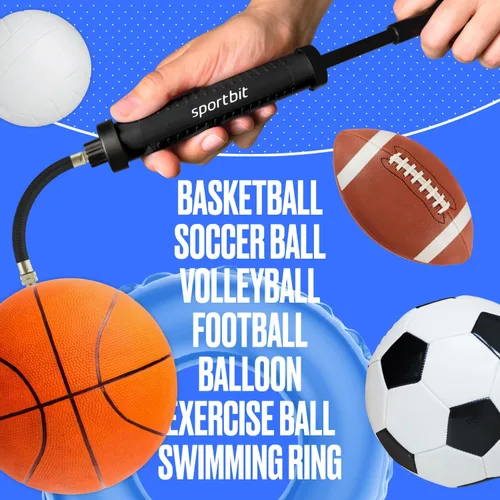 Miniatura 5 de SPORTBIT Bomba de bola para pelotas deportivas – Sistema de inflado de empuje y tracción – Bomba de mano para todas las pelotas de ejercicio – Bomba