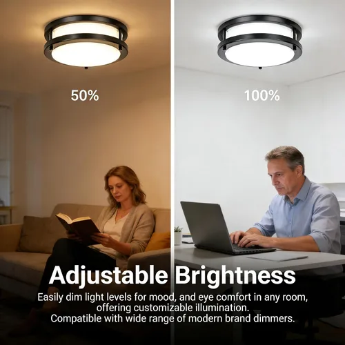 Miniatura 6 de Drosbey - Luminaria de techo LED empotrable, atenuable de 36 W, luces de techo de 12 pulgadas para cocina, dormitorio, baño, 3000 K/4000 K/5000 K