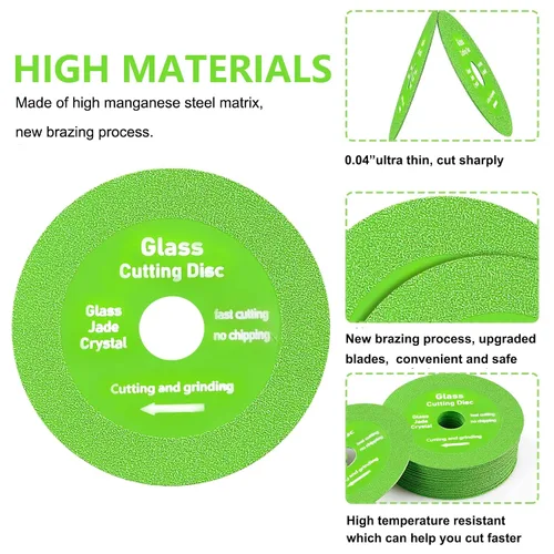 Miniatura 2 de Paquete de 5 discos de corte de vidrio, hoja de sierra de disco de corte de diamante ultrafina adecuada para amoladora angular de 4 pulgadas, ruedas