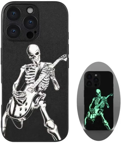 Miniatura 20 de X spirit Funda de teléfono de calavera para iPhone 13, dedo medio, diseño gótico luminoso de esqueleto genial oscuro y con estilo emo, estilo rock n