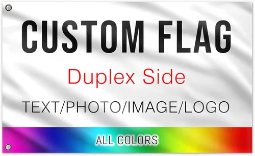 Bandera personalizada de doble cara de 3 x 5 pies – Banderas personalizadas para exteriores – Diseña tu propio logotipo/imagen/foto/texto –