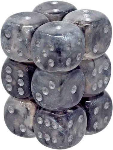 Miniatura 4 de Chessex Borealis 27786 - Bloque de dados luminarios d6 de 0.630 in / azul cielo/blanco (12 dados)