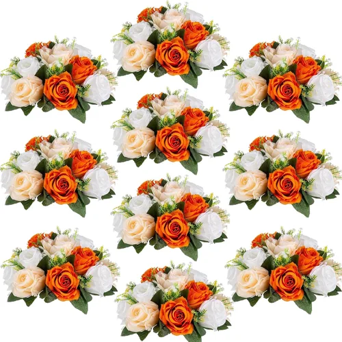 Miniatura 39 de Centros de mesa de flores para mesas de boda: decoraciones de mesa de Halloween, bolas de flores negras, centros de mesa para compromiso, ceremonia