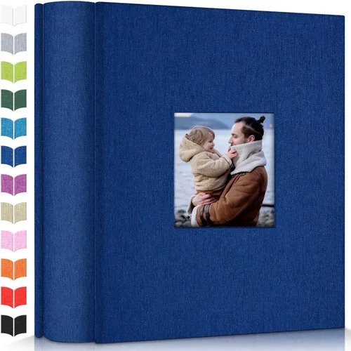 Miniatura 38 de Álbum de fotos Artfeel 4x6 con 300 bolsillos, álbumes de fotos deslizables, libro de memorias con cubierta de lino y ventana frontal, libro de fotos