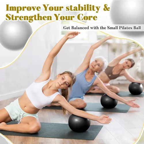 Miniatura 5 de Sotiff 20 pelotas de pilates de 9 pulgadas para ejercicio a granel, mini pelotas de yoga, núcleo de terapia para entrenamiento de estabilidad