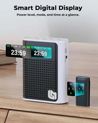 Miniatura 7 de 2025 Nuevo Amplificador de Voz Mejorado Inalámbrico con Micrófono Lavalier Magnético, Pantalla LED, Micrófono Portátil Recargable para Profesores