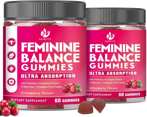 Miniatura 8 de Feminine Balance - Gomitas de equilibrio para mujeres sin azúcar, salud vaginal, antioxidante, salud digestiva, apoyo para el equilibrio de PH