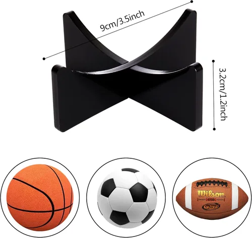 Miniatura 2 de Soporte de exhibición de acrílico para pelotas de fútbol, baloncesto, fútbol, voleibol, rugby, deportes, bolas, almacenamiento, trofeos, autógrafos