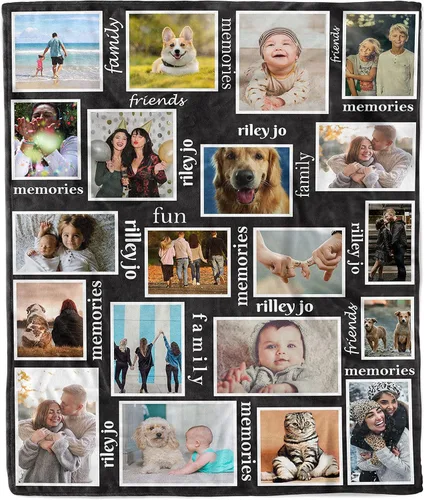 Miniatura 10 de Manta de collage de fotos personalizada, manta de boda. Manta de forro polar suave, manta de fotos personalizada. Regalo para bodas, Navidad, Manta