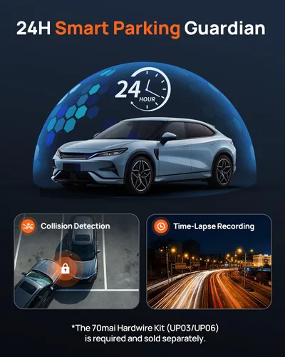 Miniatura 7 de 70mai Cámara de tablero 4K delantera y trasera para coches, visión nocturna súper STARVIS 2 IMX678 y apertura F1.7, HDR dual, compatible con 4G LTE