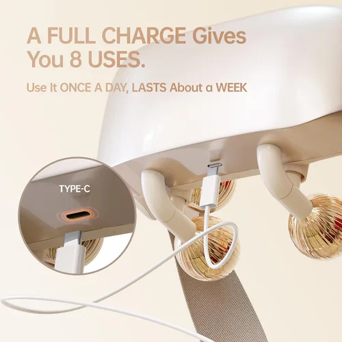 Miniatura 4 de Masajeador de cuello para aliviar el dolor de tejido profundo, masajeador de espalda Shiatsu inalámbrico con calor, almohada eléctrica de masaje