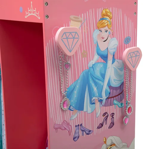 Miniatura 6 de Disney Princess Boutique de juego y vestido - Armario/guardarropa de almacenamiento de disfraz de juego simulado para niños con espejo y estantes