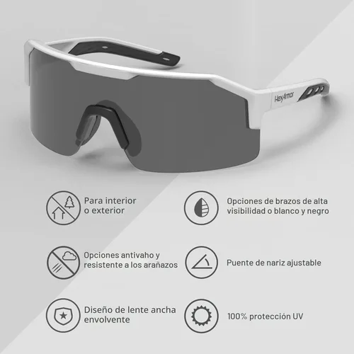 Miniatura 5 de HexArmor Shockwave Gafas de seguridad para trabajo ANSI Z87+, UV, antivaho, polarizadas Marco blanco y negro