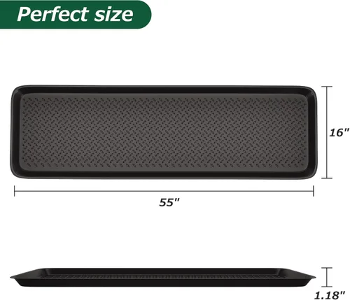 Miniatura 3 de Matace Bandeja grande para botas, negro, 16x55 in, caucho, rectangular