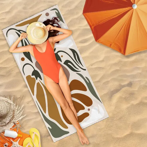 Miniatura 3 de Toalla de playa abstracta bohemia floral, toallas de playa vintage bohemias, regalos para mujeres, hombres y adultos, toallas de baño retro bohemias