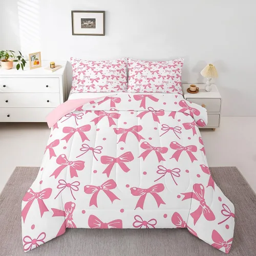 Miniatura 22 de Feelyou Juego de edredón de castillo rosa para niños, tamaño individual, juego de ropa de cama de princesa para niños y niñas, inserto de edredón
