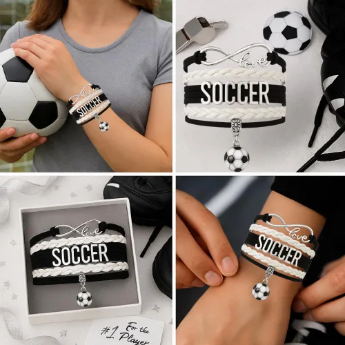 Miniatura 2 de Sportybella - Pulsera de fútbol ajustable, regalo para jugadores