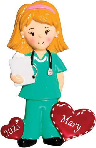 Adorno personalizado para árbol de Navidad 2024 para trabajadores de la salud, médico en matorrales, adorno personalizado para médicos, recuerdo