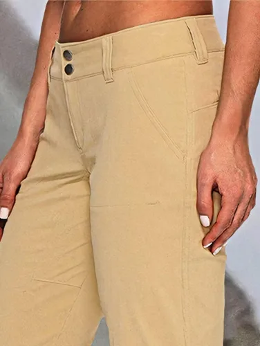 Miniatura 2 de Flamingals Women's Casual Flap Pocket Cargo Pants Button Front Wide Leg Baggy Jeans
