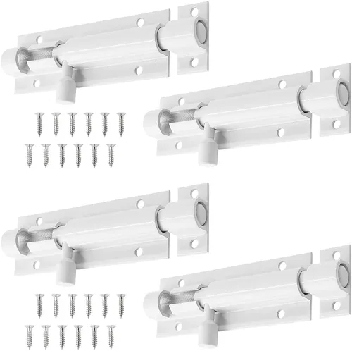 Miniatura 7 de Paquete de 2 cerraduras de perno de barril de 3 pulgadas, cerradura de pestillo deslizante resistente, cerradura de pestillo deslizante